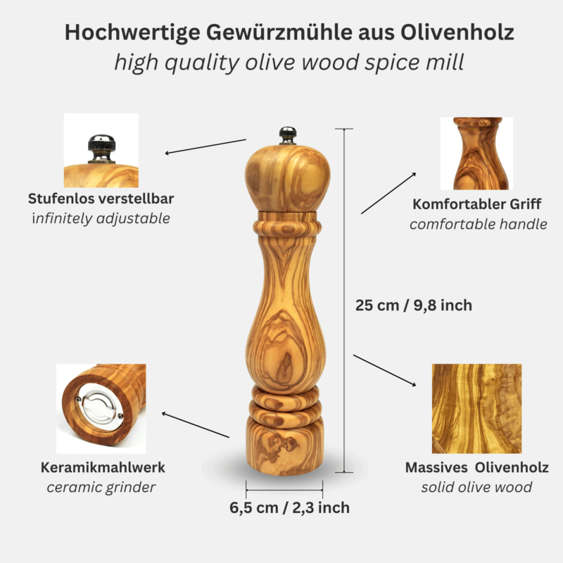 pfeffermühle olivenholz